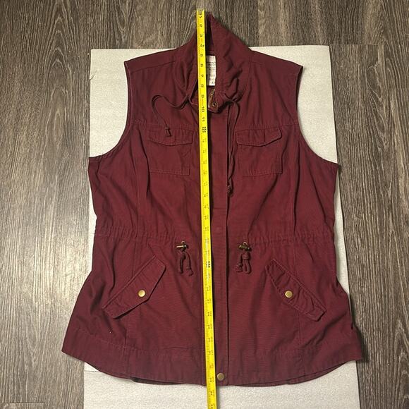 American Rag Cie 1984 Women's Maroon Sleeveless Utility Vest XXL Gorpcore Plus - Picture 6 of 8